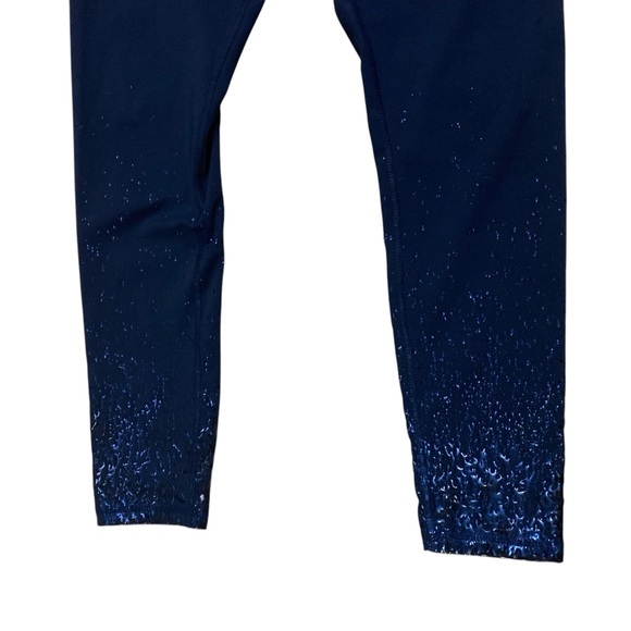 Z by Zobha Women’s Shine High Waisted Leggings Size L Athletic Navy Sparkle - Picture 4 of 14